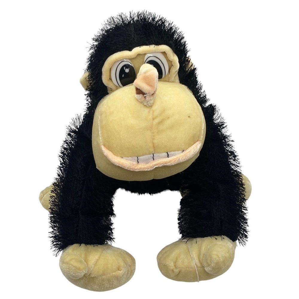 Vintage Gorilla Black Fuzzy Stuffed Plush Animal Toy by Ideal Toys Direct